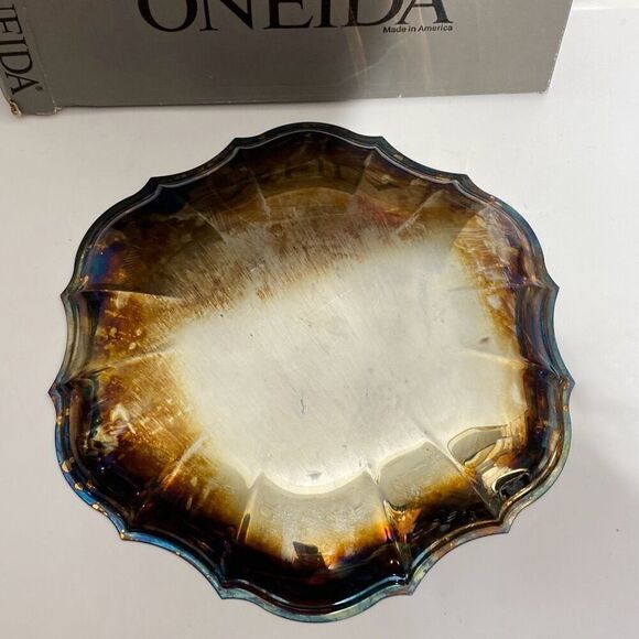 Oneida Scalloped Buffet Platter Oval Chippendale Sandwich Tray 11" - Picture 4 of 5